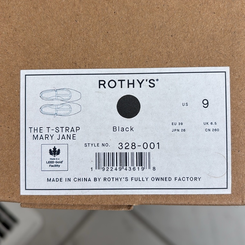 Rothy’s “The T-Strap Mary Jane”. Black. Size 9 US. New in box. - Picture 2 of 4